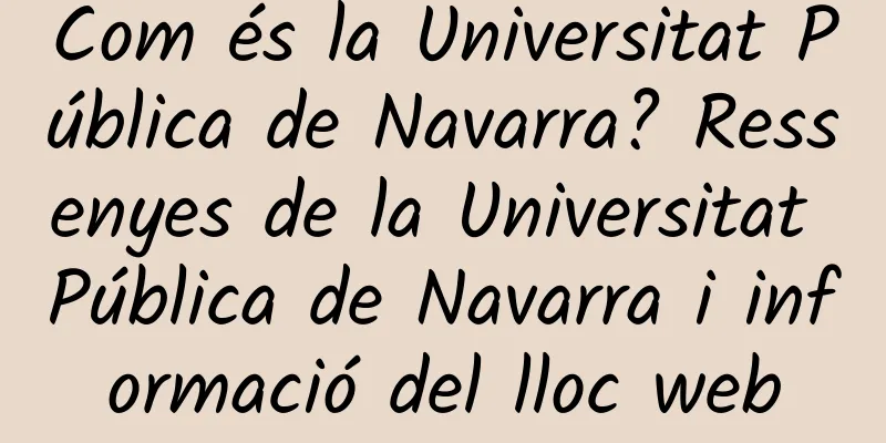 Com és la Universitat Pública de Navarra? Ressenyes de la Universitat Pública de Navarra i informació del lloc web