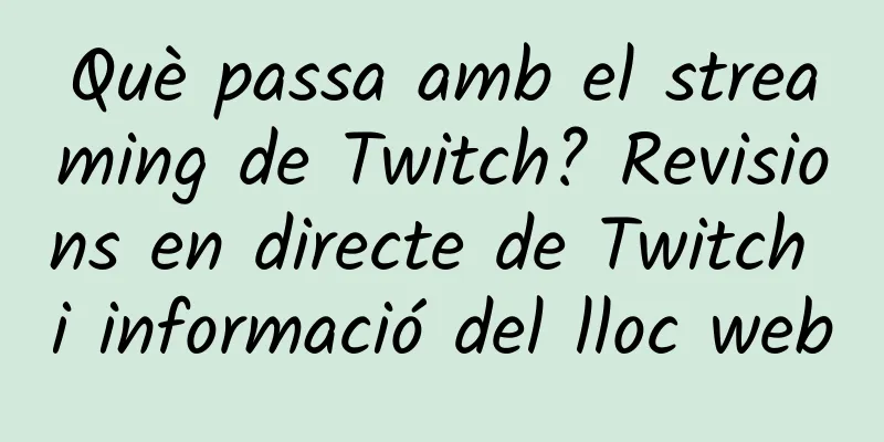 Què passa amb el streaming de Twitch? Revisions en directe de Twitch i informació del lloc web