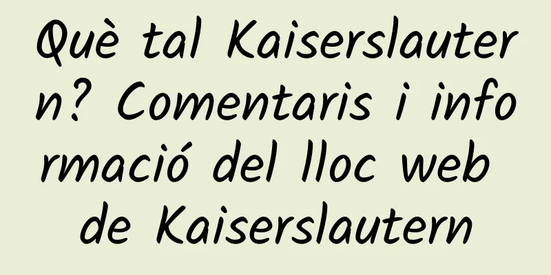 Què tal Kaiserslautern? Comentaris i informació del lloc web de Kaiserslautern