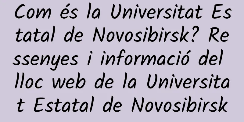 Com és la Universitat Estatal de Novosibirsk? Ressenyes i informació del lloc web de la Universitat Estatal de Novosibirsk