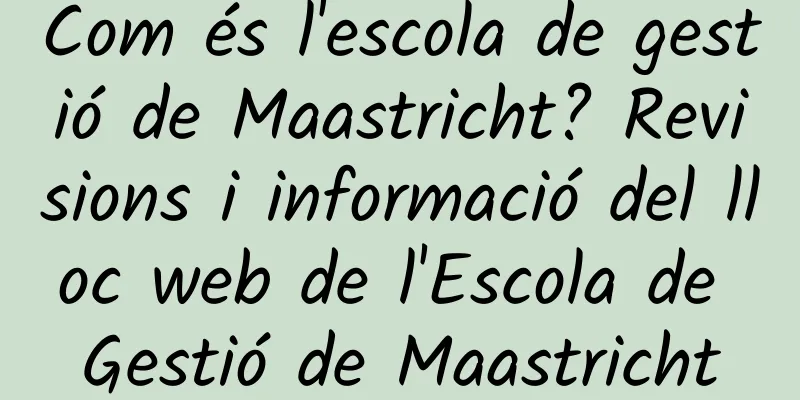 Com és l'escola de gestió de Maastricht? Revisions i informació del lloc web de l'Escola de Gestió de Maastricht