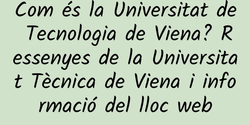Com és la Universitat de Tecnologia de Viena? Ressenyes de la Universitat Tècnica de Viena i informació del lloc web