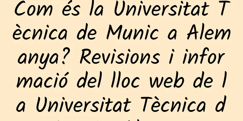 Com és la Universitat Tècnica de Munic a Alemanya? Revisions i informació del lloc web de la Universitat Tècnica de Munic, Alemanya