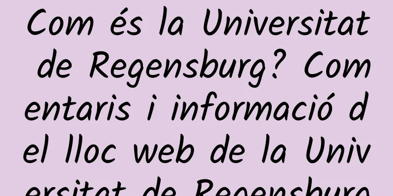 Com és la Universitat de Regensburg? Comentaris i informació del lloc web de la Universitat de Regensburg