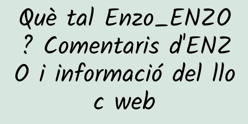 Què tal Enzo_ENZO? Comentaris d'ENZO i informació del lloc web