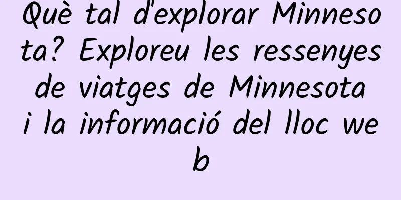 Què tal d'explorar Minnesota? Exploreu les ressenyes de viatges de Minnesota i la informació del lloc web