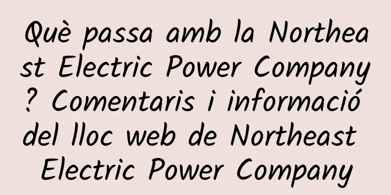Què passa amb la Northeast Electric Power Company? Comentaris i informació del lloc web de Northeast Electric Power Company