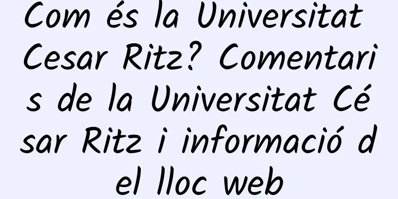 Com és la Universitat Cesar Ritz? Comentaris de la Universitat César Ritz i informació del lloc web