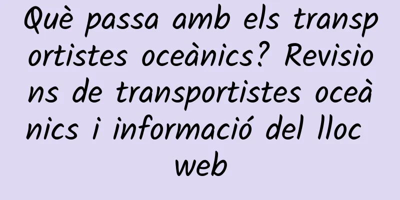 Què passa amb els transportistes oceànics? Revisions de transportistes oceànics i informació del lloc web