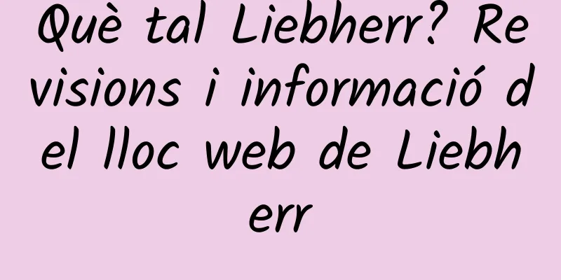 Què tal Liebherr? Revisions i informació del lloc web de Liebherr