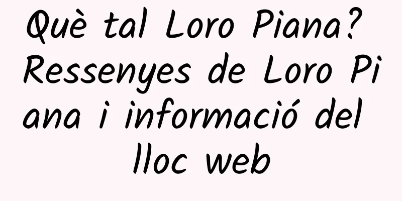 Què tal Loro Piana? Ressenyes de Loro Piana i informació del lloc web