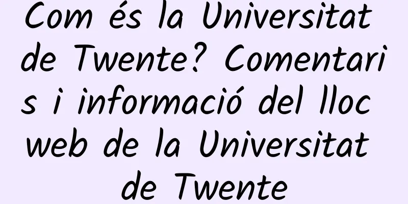 Com és la Universitat de Twente? Comentaris i informació del lloc web de la Universitat de Twente