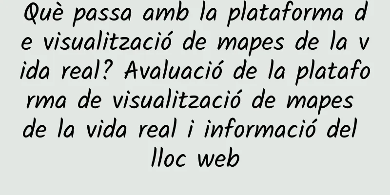 Què passa amb la plataforma de visualització de mapes de la vida real? Avaluació de la plataforma de visualització de mapes de la vida real i informació del lloc web