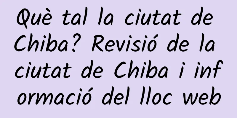 Què tal la ciutat de Chiba? Revisió de la ciutat de Chiba i informació del lloc web