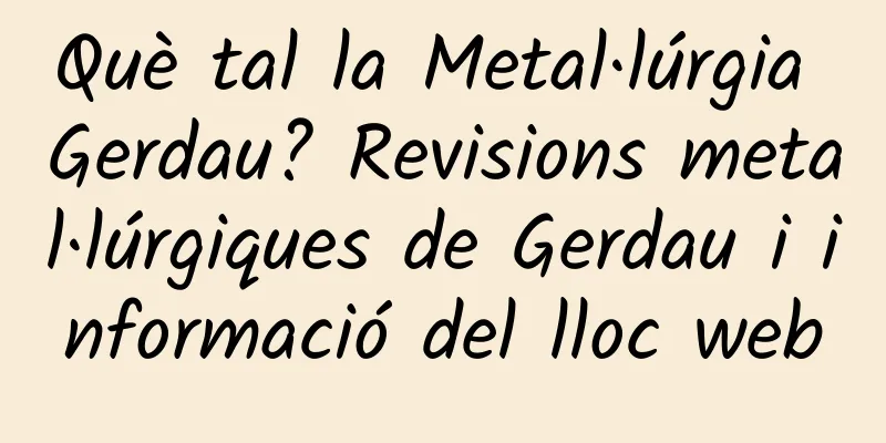 Què tal la Metal·lúrgia Gerdau? Revisions metal·lúrgiques de Gerdau i informació del lloc web
