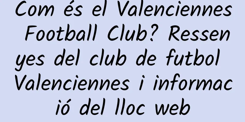 Com és el Valenciennes Football Club? Ressenyes del club de futbol Valenciennes i informació del lloc web