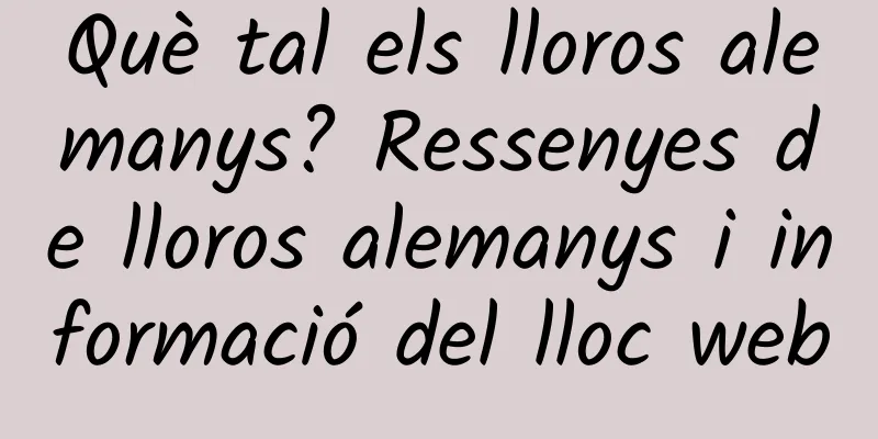 Què tal els lloros alemanys? Ressenyes de lloros alemanys i informació del lloc web