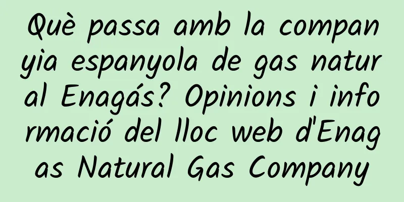 Què passa amb la companyia espanyola de gas natural Enagás? Opinions i informació del lloc web d'Enagas Natural Gas Company