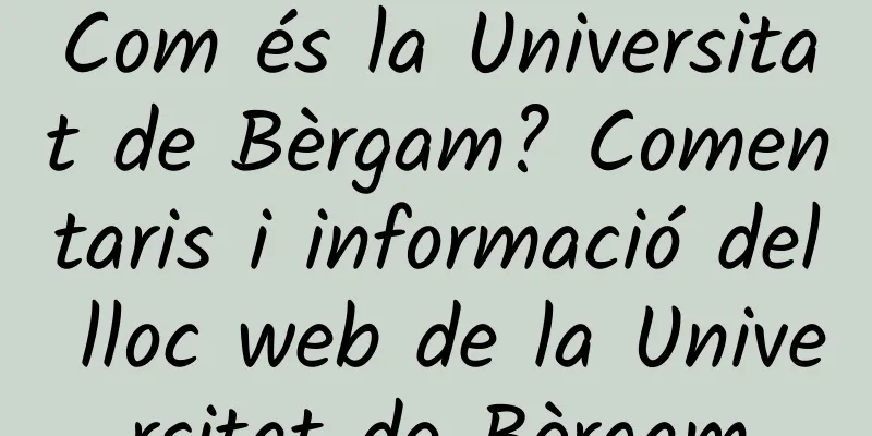 Com és la Universitat de Bèrgam? Comentaris i informació del lloc web de la Universitat de Bèrgam