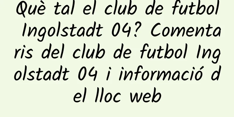 Què tal el club de futbol Ingolstadt 04? Comentaris del club de futbol Ingolstadt 04 i informació del lloc web