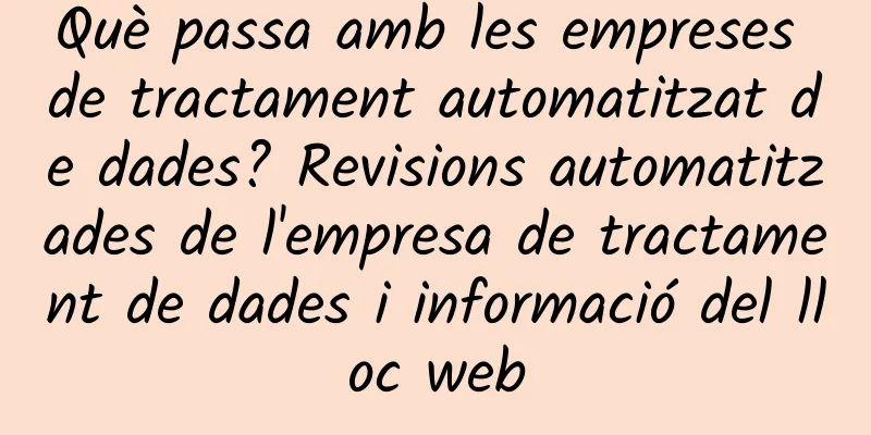 Què passa amb les empreses de tractament automatitzat de dades? Revisions automatitzades de l'empresa de tractament de dades i informació del lloc web