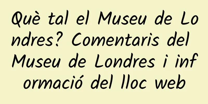 Què tal el Museu de Londres? Comentaris del Museu de Londres i informació del lloc web