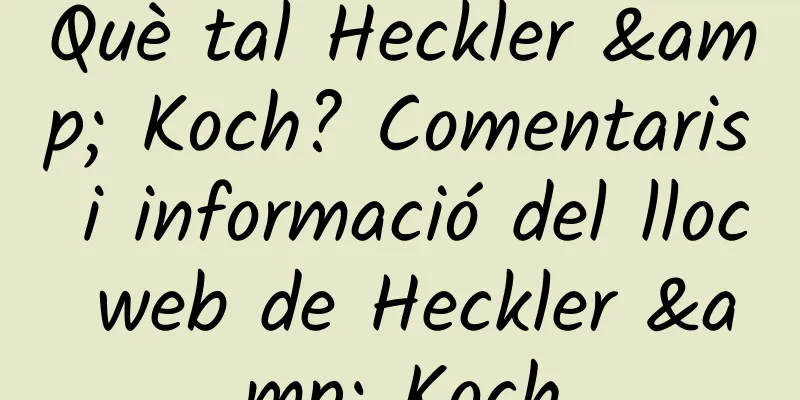 Què tal Heckler & Koch? Comentaris i informació del lloc web de Heckler & Koch