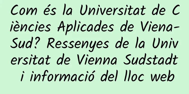 Com és la Universitat de Ciències Aplicades de Viena-Sud? Ressenyes de la Universitat de Vienna Sudstadt i informació del lloc web