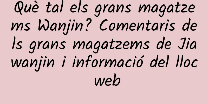Què tal els grans magatzems Wanjin? Comentaris dels grans magatzems de Jiawanjin i informació del lloc web