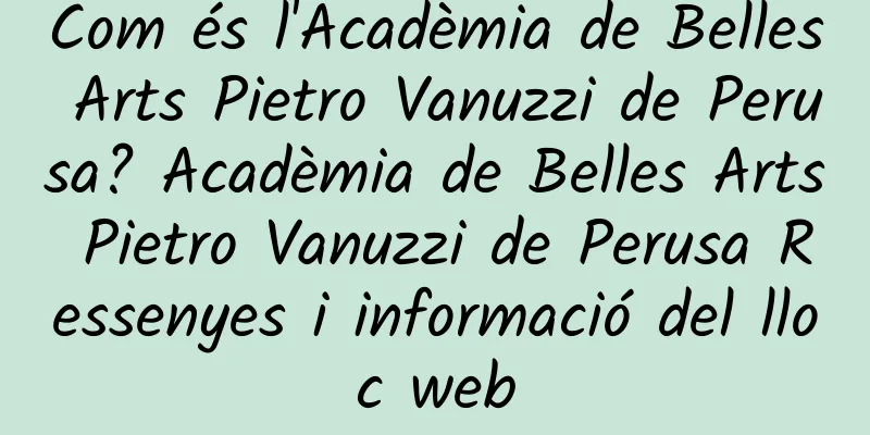 Com és l'Acadèmia de Belles Arts Pietro Vanuzzi de Perusa? Acadèmia de Belles Arts Pietro Vanuzzi de Perusa Ressenyes i informació del lloc web