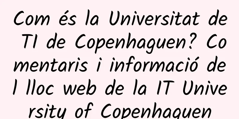 Com és la Universitat de TI de Copenhaguen? Comentaris i informació del lloc web de la IT University of Copenhaguen