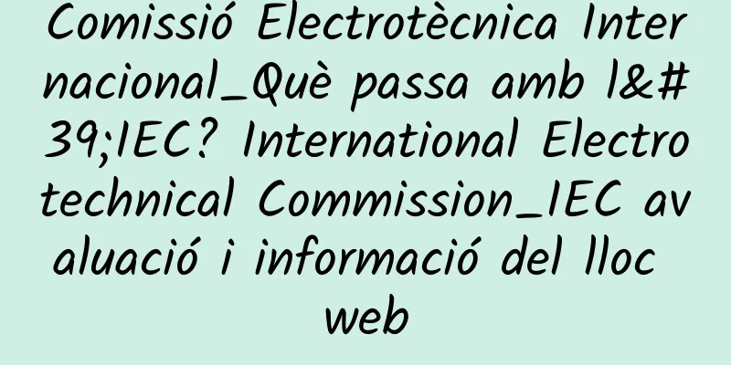 Comissió Electrotècnica Internacional_Què passa amb l'IEC? International Electrotechnical Commission_IEC avaluació i informació del lloc web