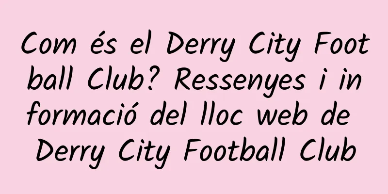 Com és el Derry City Football Club? Ressenyes i informació del lloc web de Derry City Football Club