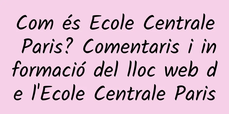 Com és Ecole Centrale Paris? Comentaris i informació del lloc web de l'Ecole Centrale Paris
