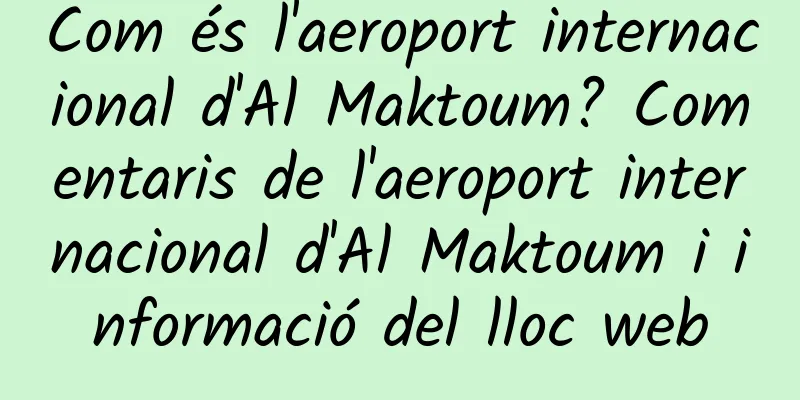 Com és l'aeroport internacional d'Al Maktoum? Comentaris de l'aeroport internacional d'Al Maktoum i informació del lloc web
