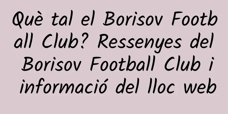 Què tal el Borisov Football Club? Ressenyes del Borisov Football Club i informació del lloc web