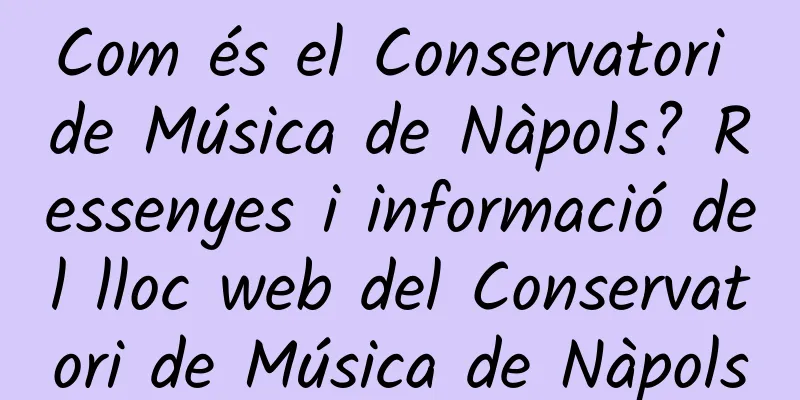 Com és el Conservatori de Música de Nàpols? Ressenyes i informació del lloc web del Conservatori de Música de Nàpols