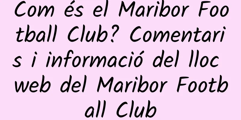 Com és el Maribor Football Club? Comentaris i informació del lloc web del Maribor Football Club