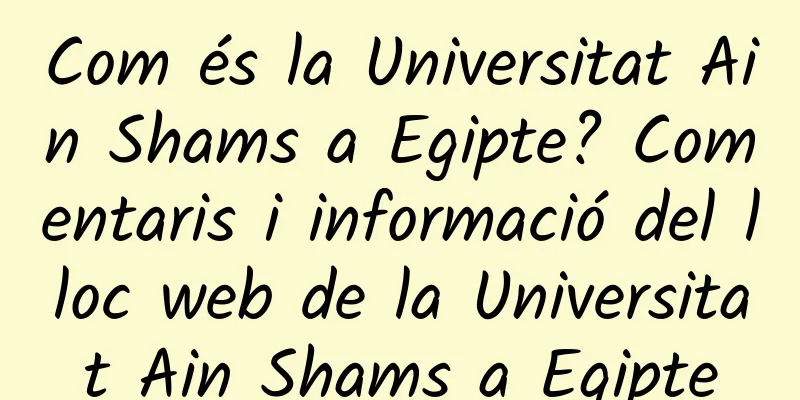 Com és la Universitat Ain Shams a Egipte? Comentaris i informació del lloc web de la Universitat Ain Shams a Egipte