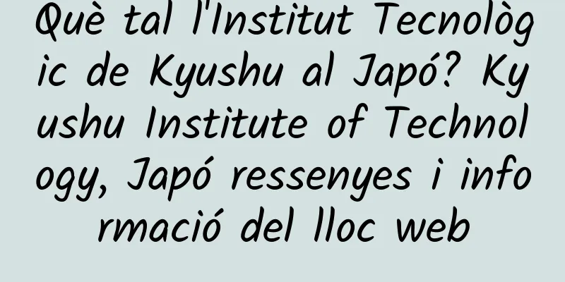 Què tal l'Institut Tecnològic de Kyushu al Japó? Kyushu Institute of Technology, Japó ressenyes i informació del lloc web