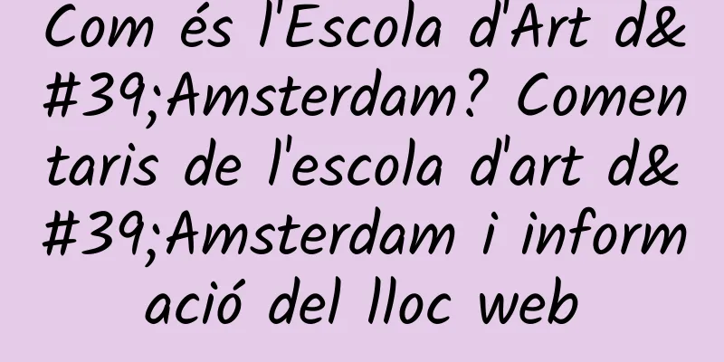 Com és l'Escola d'Art d'Amsterdam? Comentaris de l'escola d'art d'Amsterdam i informació del lloc web