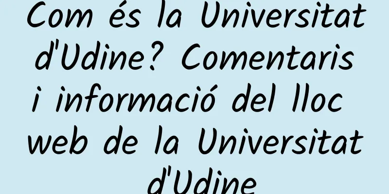 Com és la Universitat d'Udine? Comentaris i informació del lloc web de la Universitat d'Udine