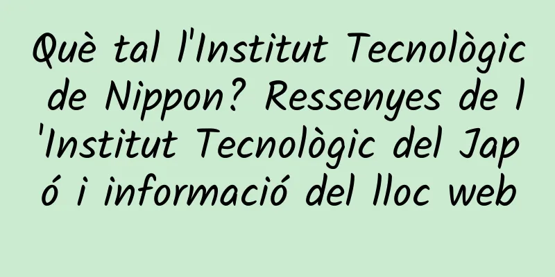 Què tal l'Institut Tecnològic de Nippon? Ressenyes de l'Institut Tecnològic del Japó i informació del lloc web