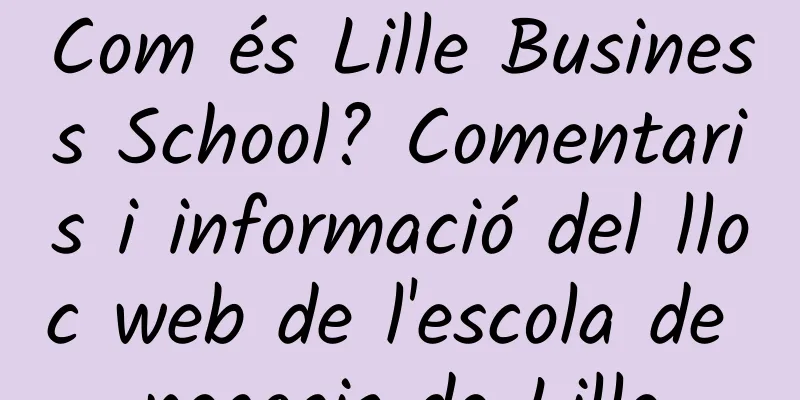 Com és Lille Business School? Comentaris i informació del lloc web de l'escola de negocis de Lille