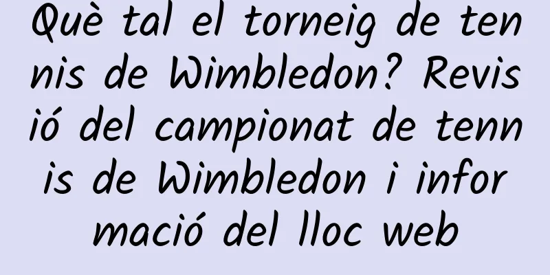 Què tal el torneig de tennis de Wimbledon? Revisió del campionat de tennis de Wimbledon i informació del lloc web