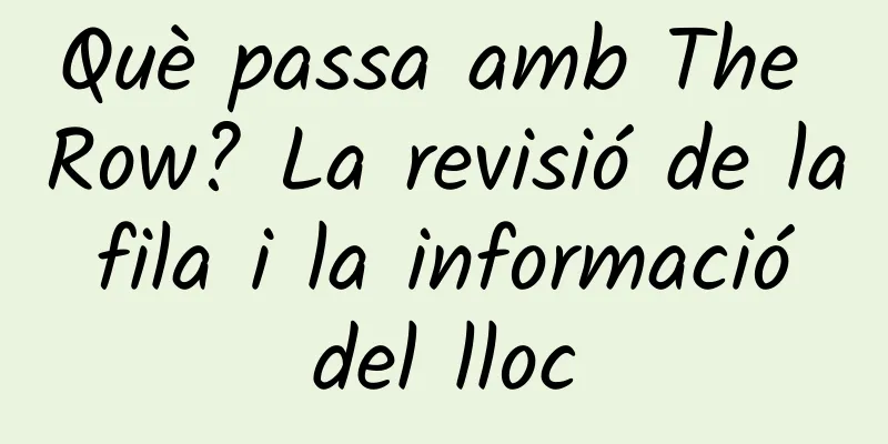 Què passa amb The Row? La revisió de la fila i la informació del lloc