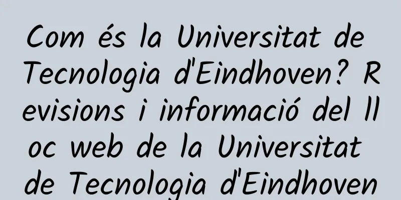 Com és la Universitat de Tecnologia d'Eindhoven? Revisions i informació del lloc web de la Universitat de Tecnologia d'Eindhoven