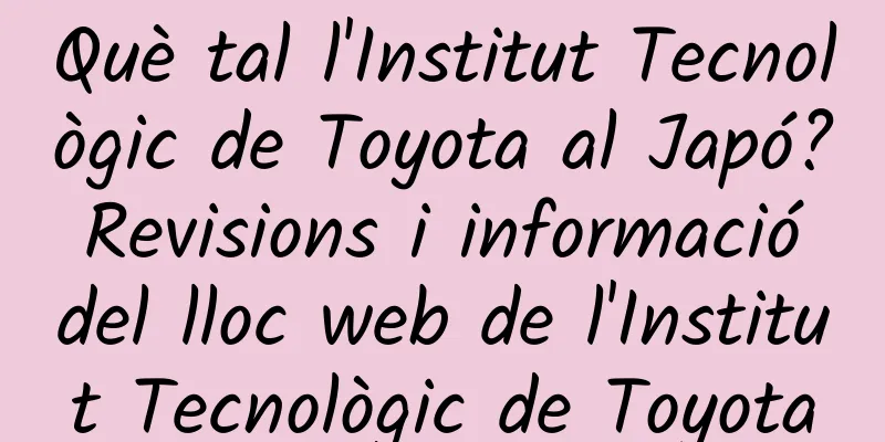 Què tal l'Institut Tecnològic de Toyota al Japó? Revisions i informació del lloc web de l'Institut Tecnològic de Toyota