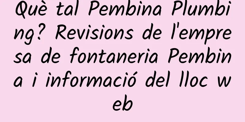 Què tal Pembina Plumbing? Revisions de l'empresa de fontaneria Pembina i informació del lloc web