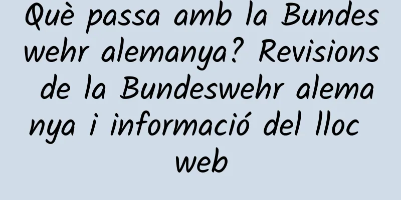 Què passa amb la Bundeswehr alemanya? Revisions de la Bundeswehr alemanya i informació del lloc web